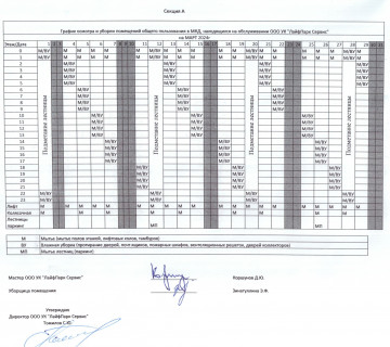 График уборки секция А март 2024г